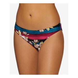 HULA HONEY Women's Pink Stretch Moderate Coverage Hipster Swimsuit Bottom L